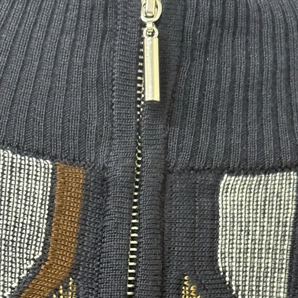 Stacy Adams Geometric Black and Brown Cardigan